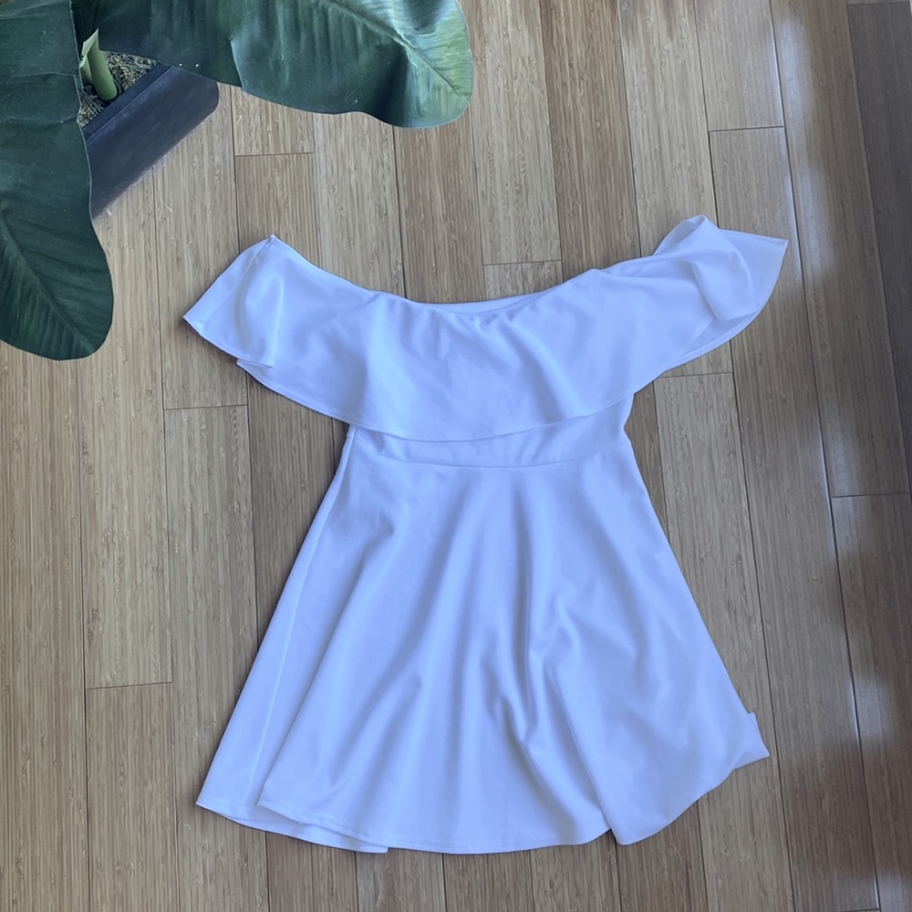 Off the shoulder white dress